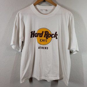 Hard Rock Cafe Athens Greece White T-Shirt Size L